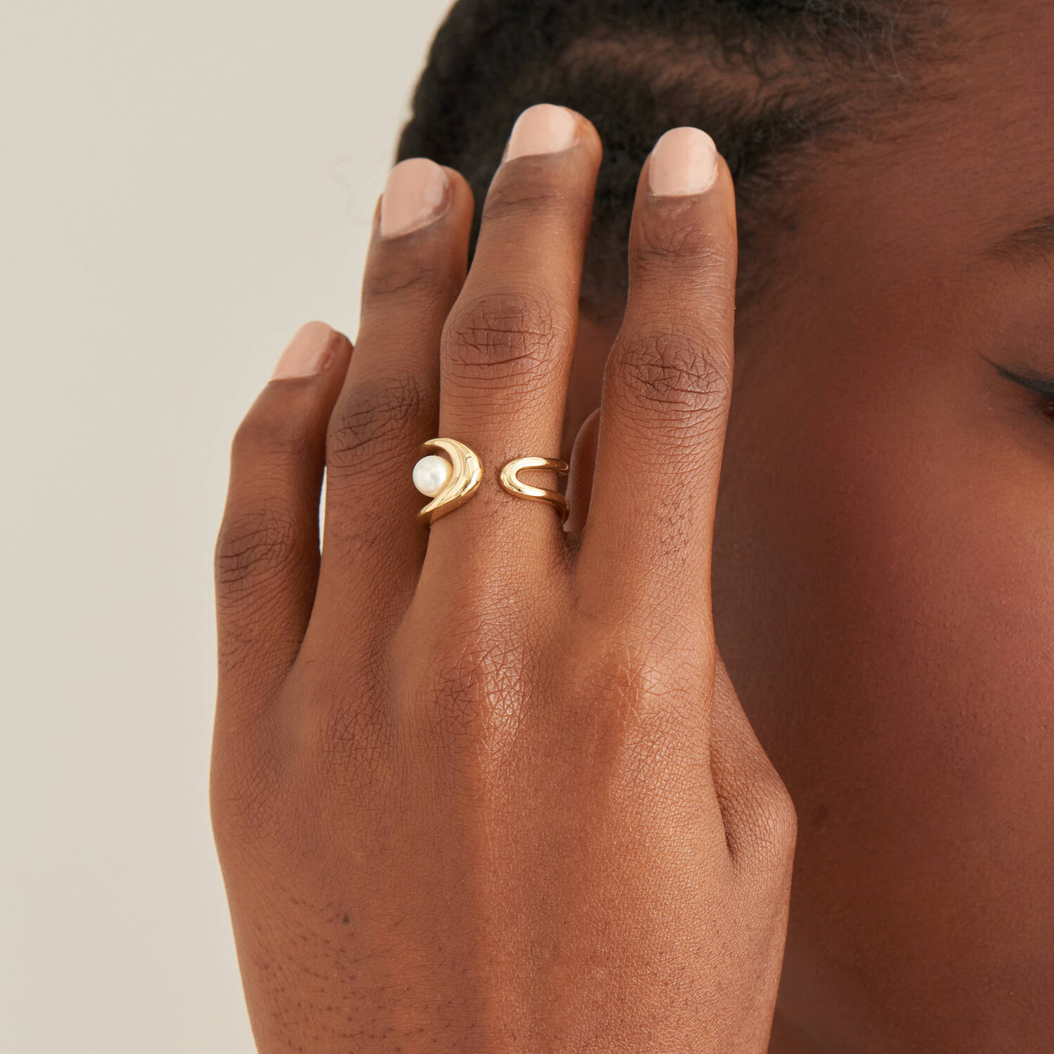  Pearl Power - Ringen met steen - Zilver / 14kt GP - Parel